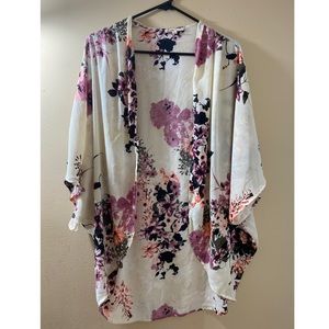 Purple floral kimono